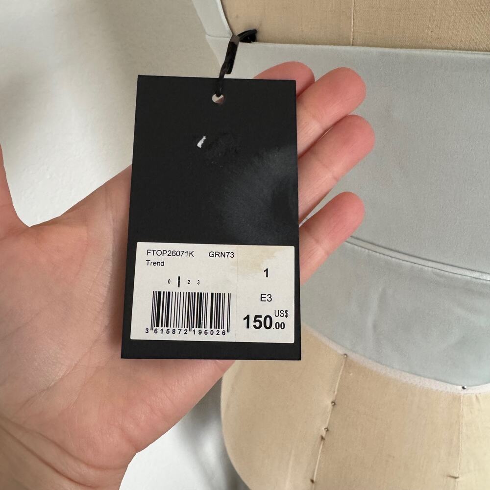 The Kooples | NWT Baby Blue Button Detail Crop Top size 1/S - Picture 8 of 11